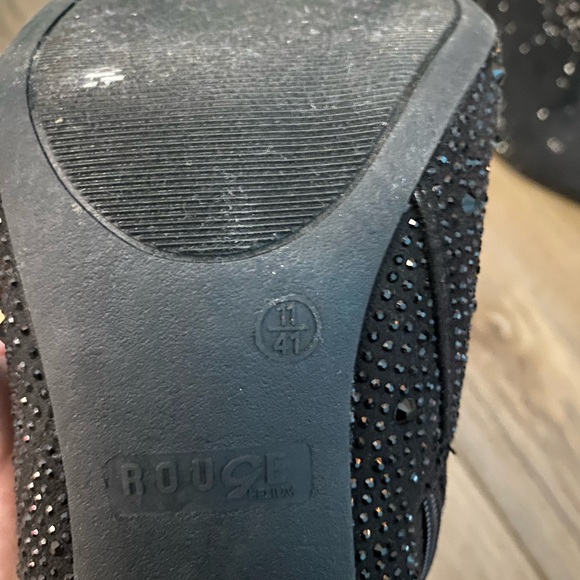 Black Rhinestone Ankle Length Boot Heels - Picture 5 of 5